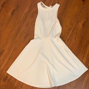 White dress with cute lace an bow detailing
